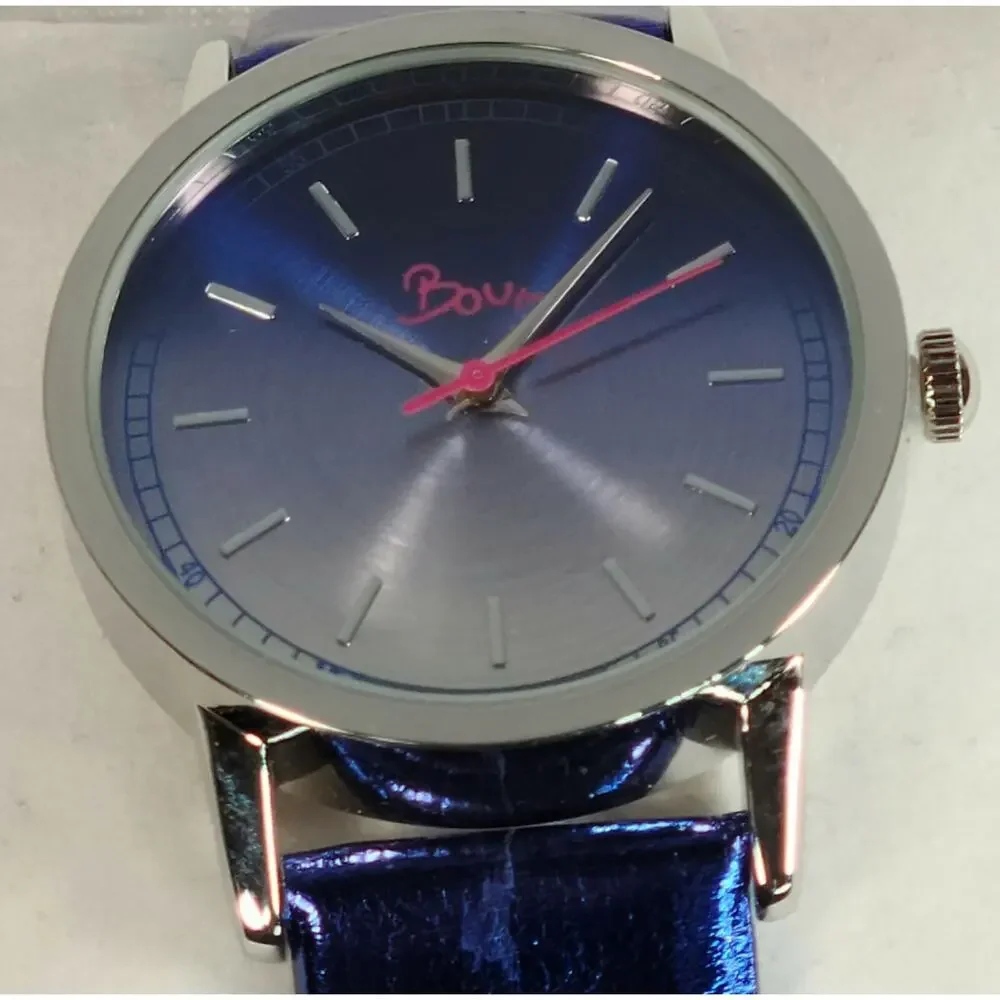 Boum Ombre Women's Blue Wrist Watch Leather Band, New in Box